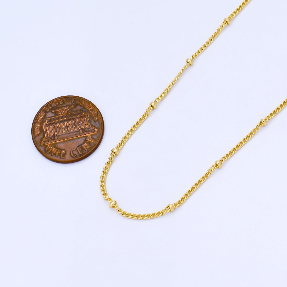 24K Gold Filled 2mm Dainty Satellite Unfinished Chain by Yard | Roll - 1738 - DLUXCA