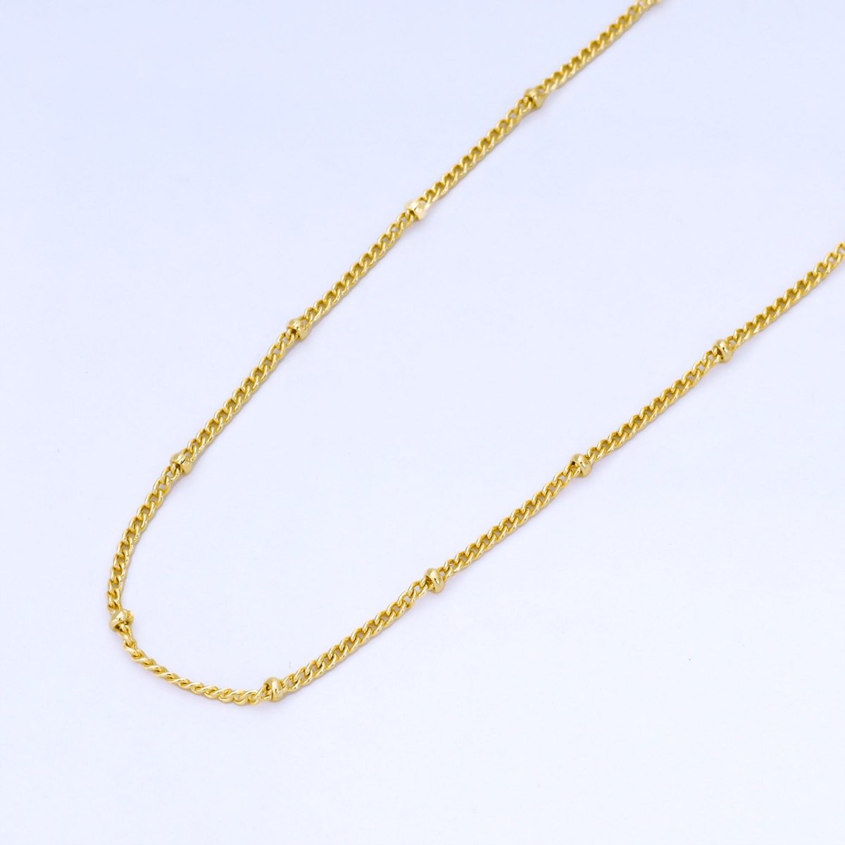 24K Gold Filled 2mm Dainty Satellite Unfinished Chain by Yard | Roll - 1738 - DLUXCA