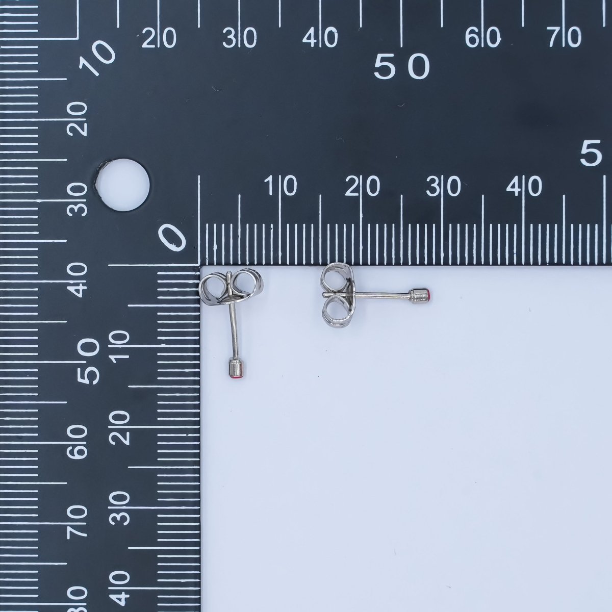 24K Gold Filled 2mm Evil Eye Round Mini Enamel Stud Earrings in Gold & Silver | AB1006 - AB1008 - DLUXCA