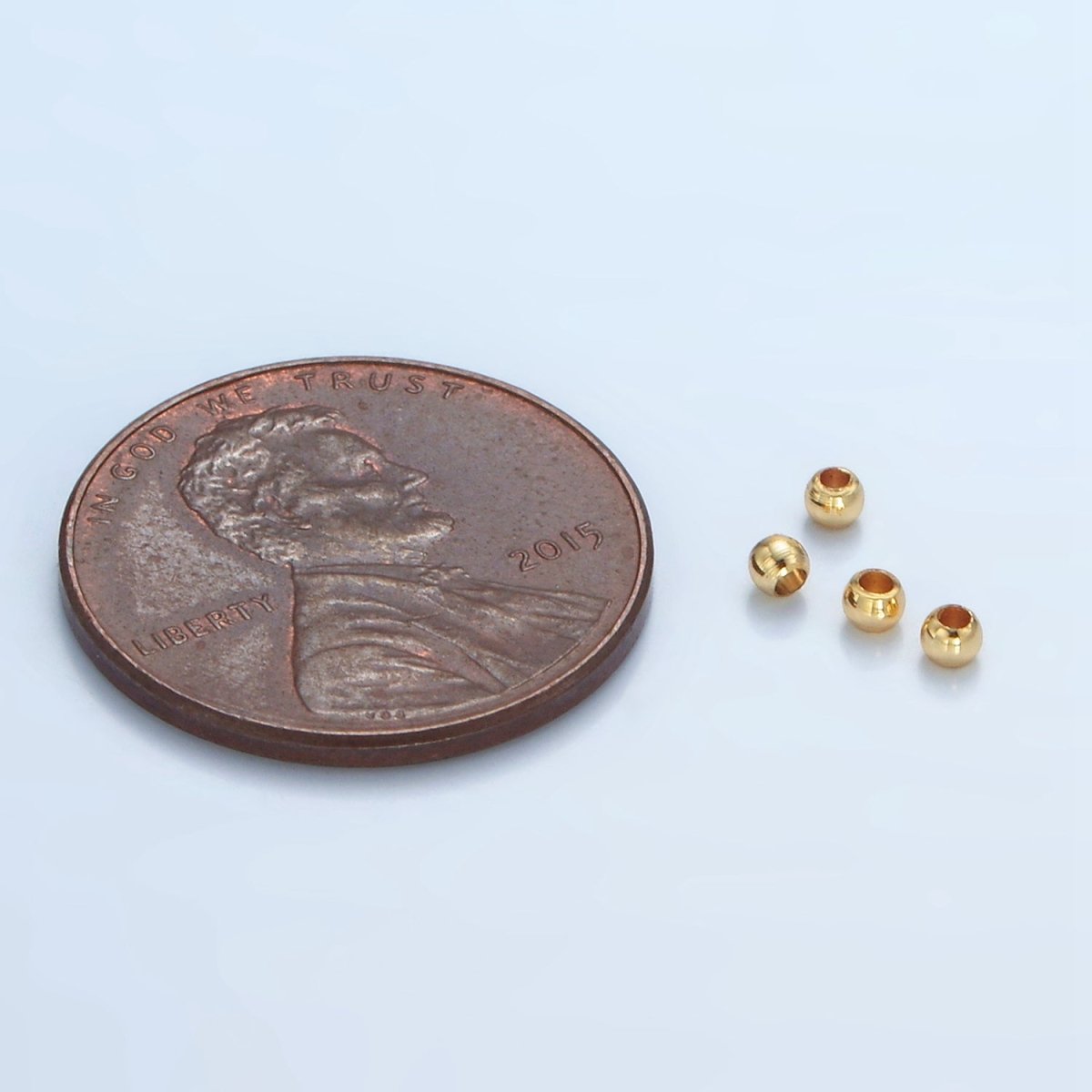 24K Gold Filled 2mm Minimalist Spacer Bead Set | B100 - DLUXCA