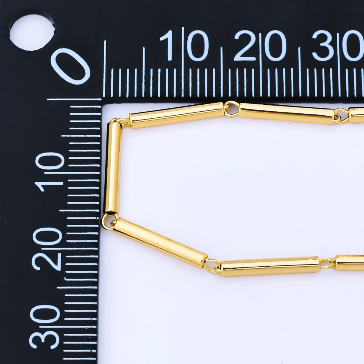 24K Gold Filled 2mm Minimalist Tube Unfinished Chain by Yard | Roll - 2003 - DLUXCA