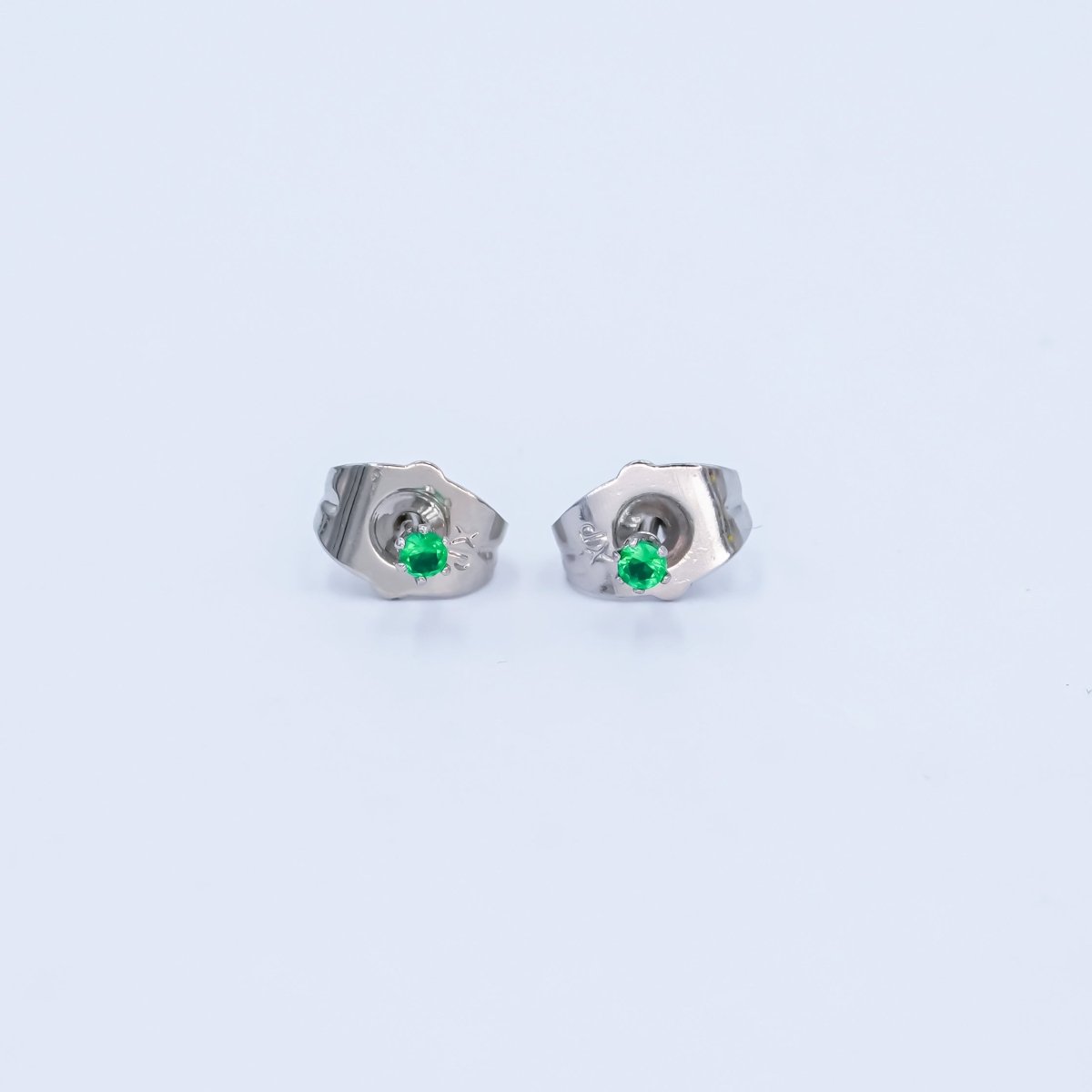 24K Gold Filled 2mm Round CZ Mini Stud Earrings in Gold & Silver | AB992 - AB1000 - DLUXCA