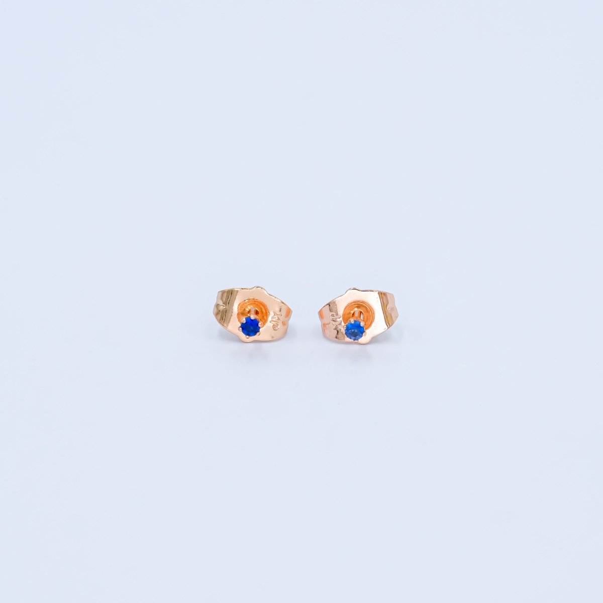 24K Gold Filled 2mm Round CZ Mini Stud Earrings in Gold & Silver | AB992 - AB1000 - DLUXCA