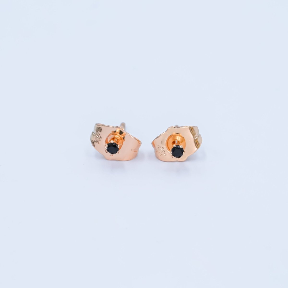 24K Gold Filled 2mm Round CZ Mini Stud Earrings in Gold & Silver | AB992 - AB1000 - DLUXCA