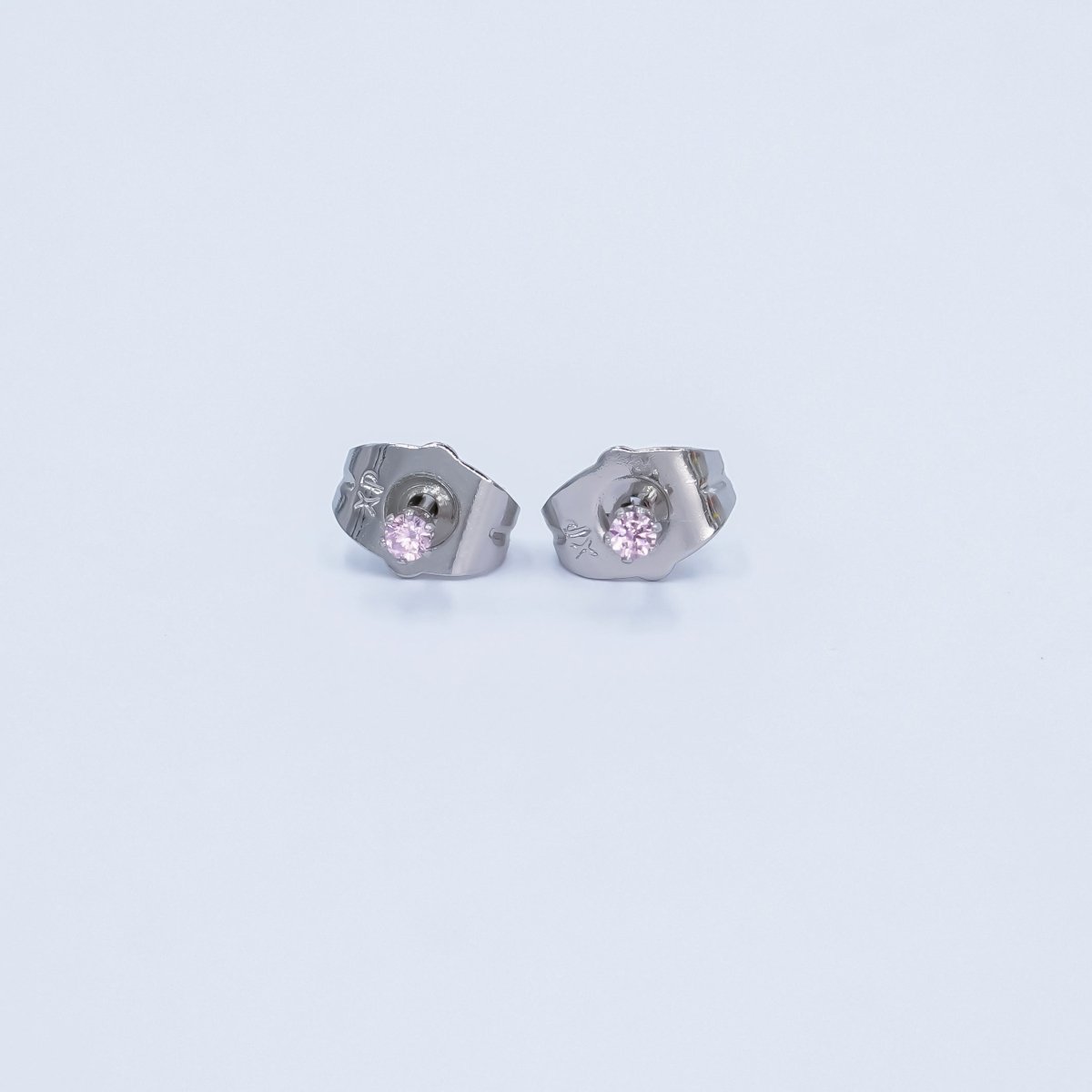 24K Gold Filled 2mm Round CZ Mini Stud Earrings in Gold & Silver | AB992 - AB1000 - DLUXCA
