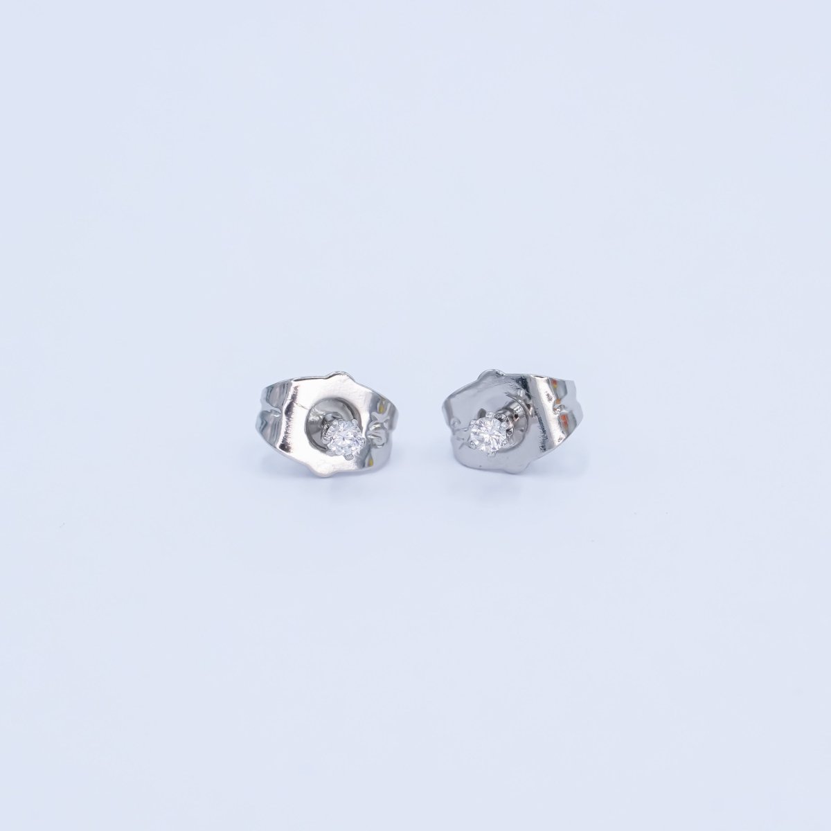 24K Gold Filled 2mm Round CZ Mini Stud Earrings in Gold & Silver | AB992 - AB1000 - DLUXCA