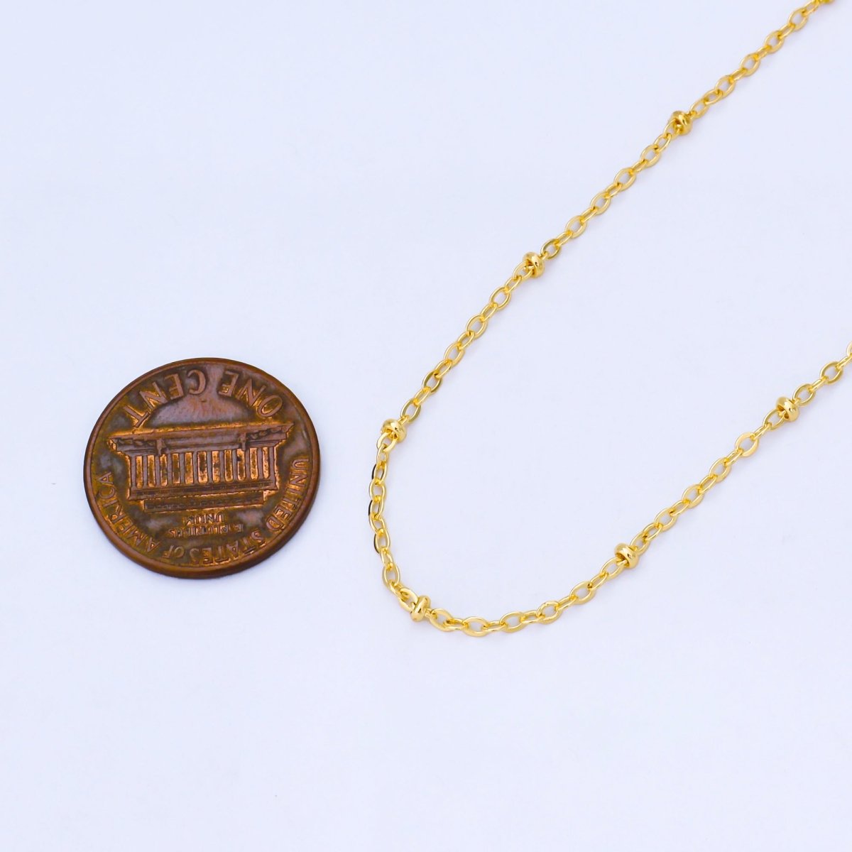 24K Gold Filled 2mm Satellite Minimalist Unfinished Chain by Yard | Roll - 2000 - DLUXCA