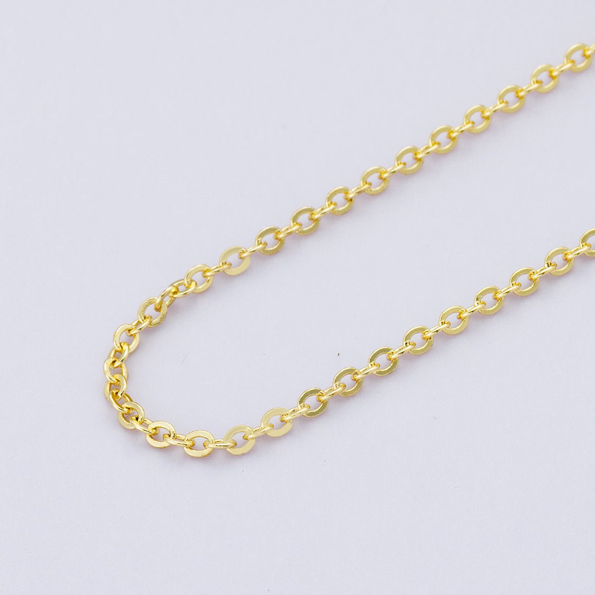 24K Gold Filled 2mm Standard Minimalist Cable Unfinished Chain by Yard | Roll - 01865 - DLUXCA