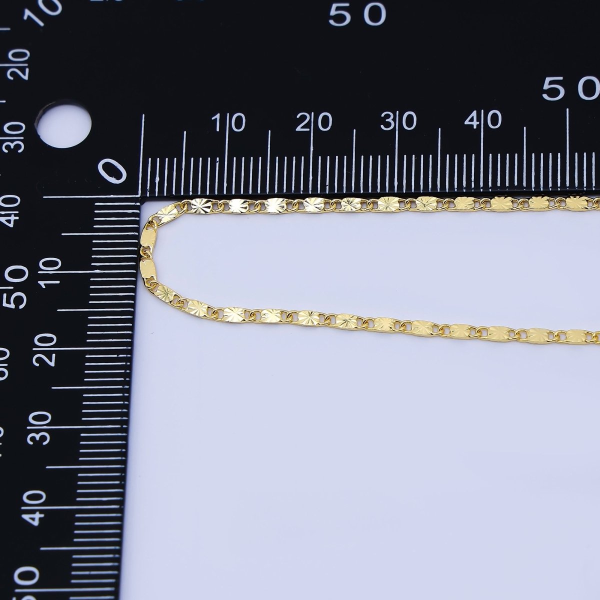 24K Gold Filled 2mm Sunburst Mariner Anchor Chain 18 Inch Necklace | WA - 4017 - DLUXCA