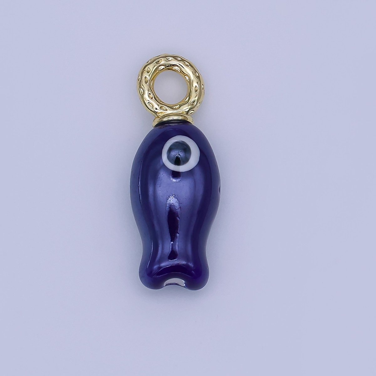 24K Gold Filled 30mm Enamel Fish Sea Animal Ceramic Drop Charm | X794 - X801 - DLUXCA