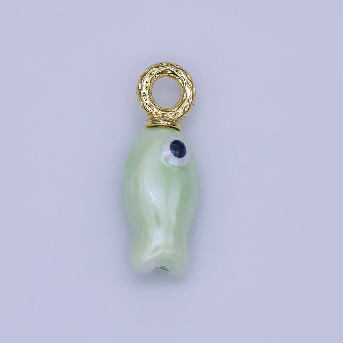 24K Gold Filled 30mm Enamel Fish Sea Animal Ceramic Drop Charm | X794 - X801 - DLUXCA