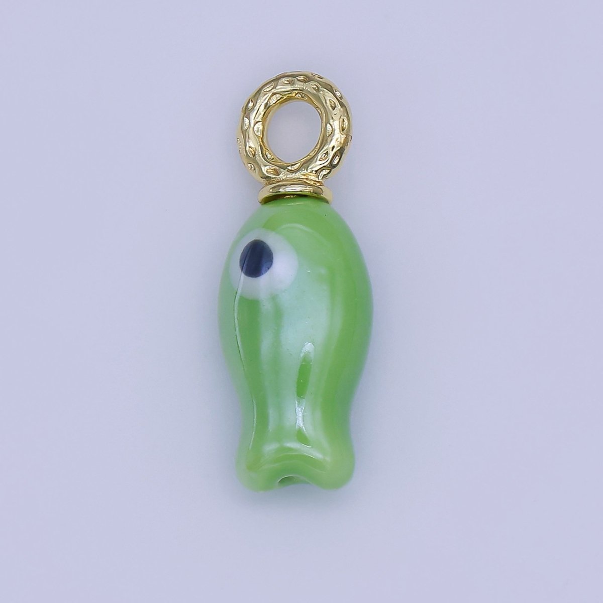24K Gold Filled 30mm Enamel Fish Sea Animal Ceramic Drop Charm | X794 - X801 - DLUXCA