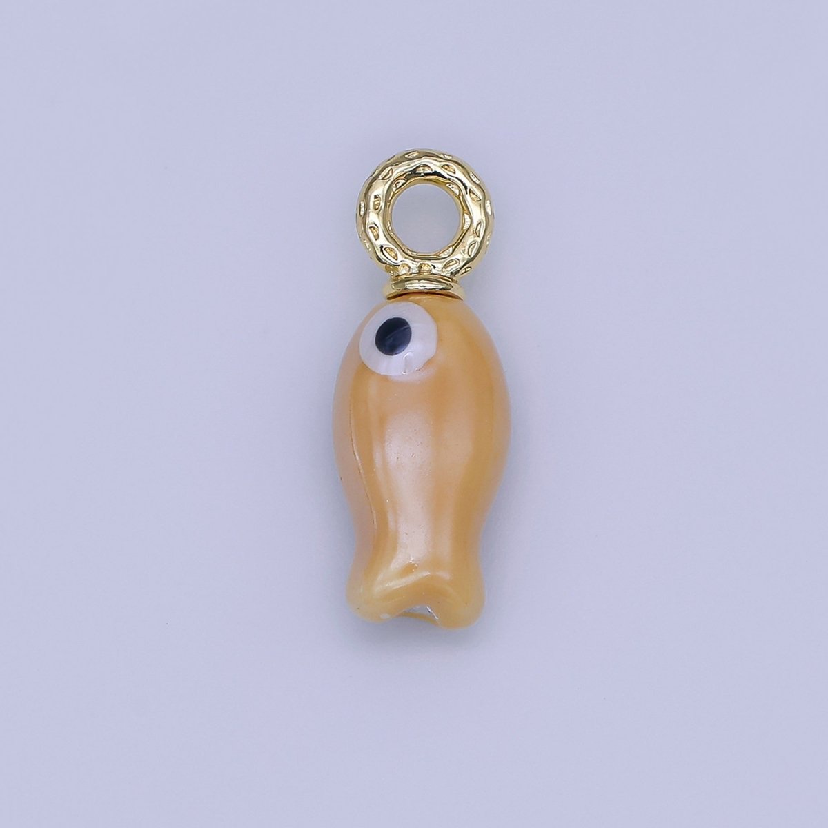 24K Gold Filled 30mm Enamel Fish Sea Animal Ceramic Drop Charm | X794 - X801 - DLUXCA