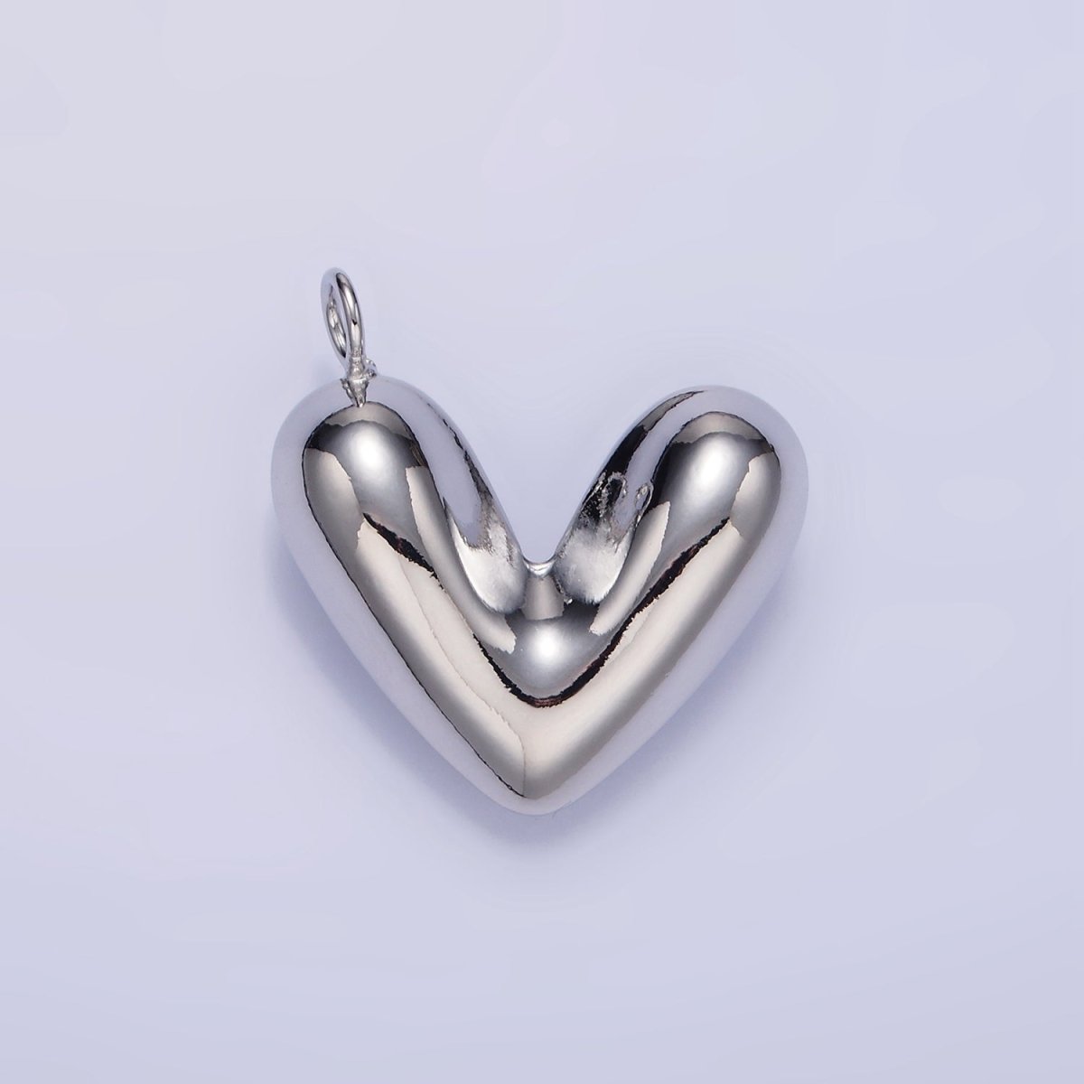 24K Gold Filled 30mm Puffed Heart Pendant in Gold & Silver | D060 D061 - DLUXCA