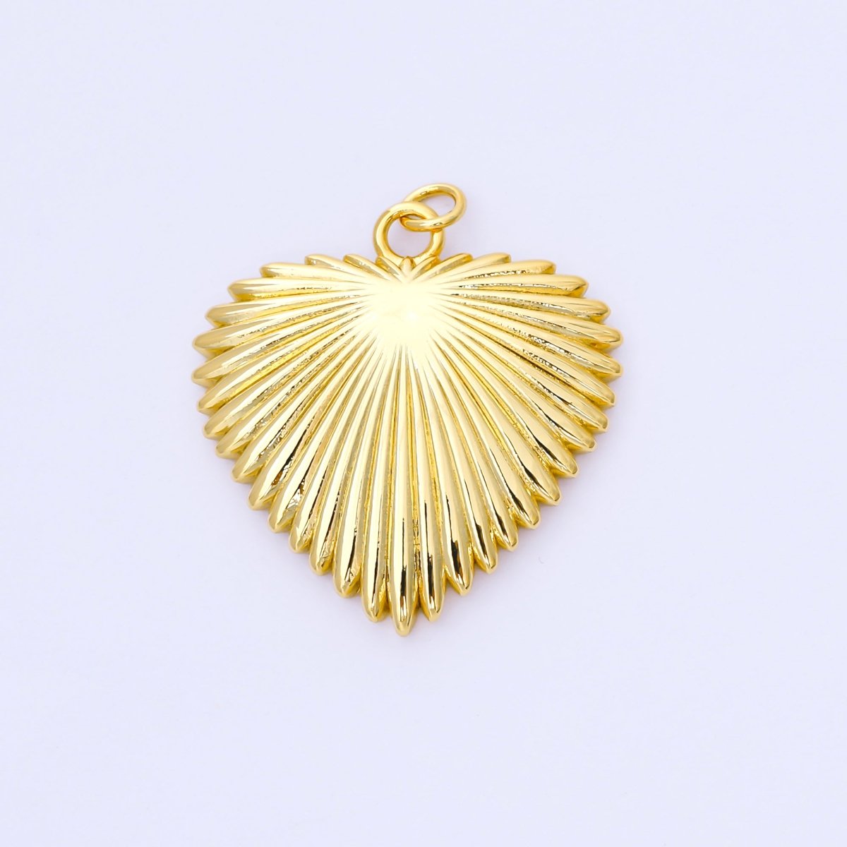 24K Gold Filled 31mm Sunburst Love Heart Chunky Charm | AF1511 - DLUXCA