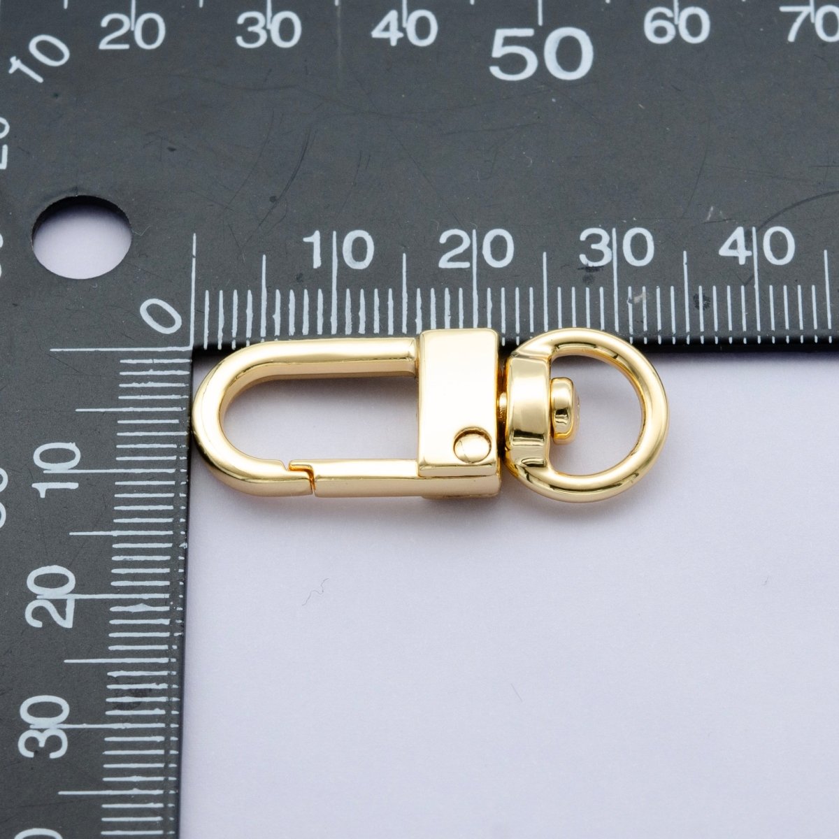 24K Gold Filled 33mm Minimalist Push Gate Swivel Closure Finding | Z1109 - DLUXCA