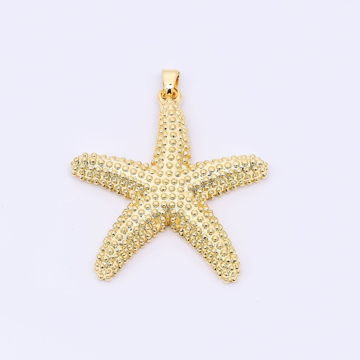 24K Gold Filled 37mm Dotted Sea Starfish Animal Charm | AH - 532 - DLUXCA