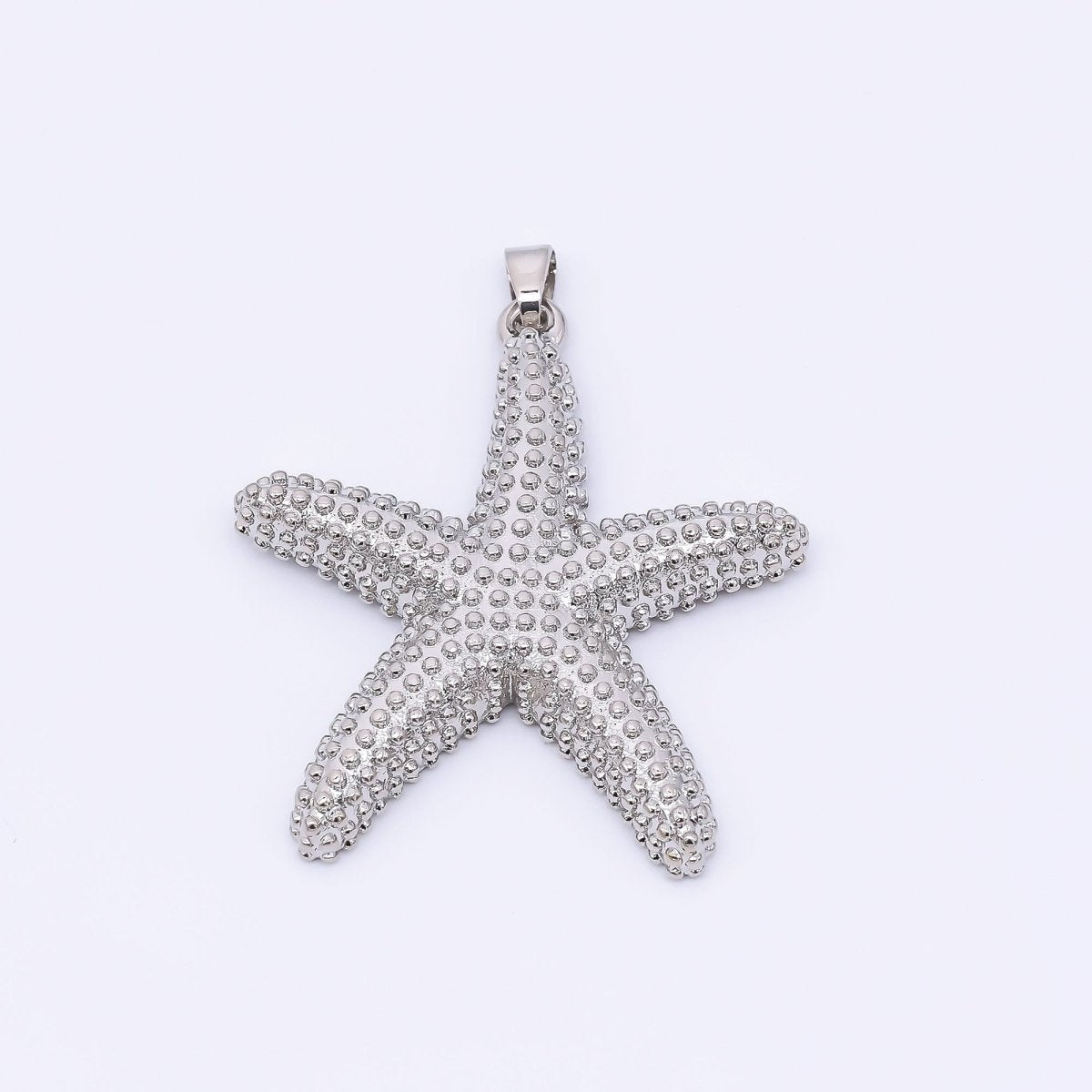 24K Gold Filled 37mm Dotted Sea Starfish Animal Charm in Gold and Silver | AH - 532 - DLUXCA