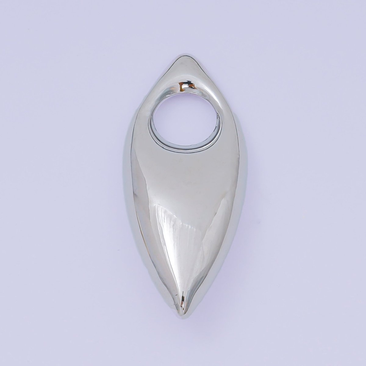 24K Gold Filled 38mm Sharp Leaf - Shaped Teardrop Charm in Gold & Silver | AC - 1584 - DLUXCA