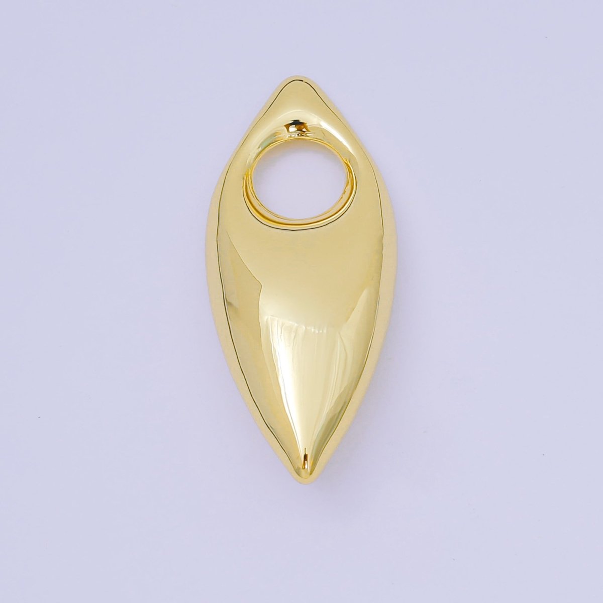 24K Gold Filled 38mm Sharp Leaf - Shaped Teardrop Charm in Gold & Silver | AC - 1584 - DLUXCA