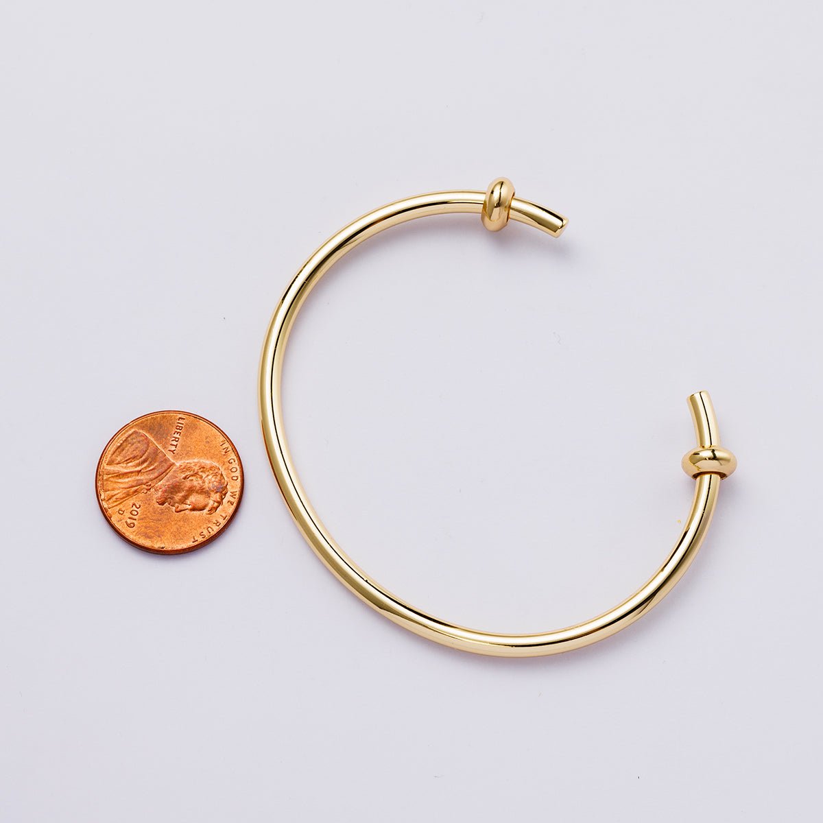 24K Gold Filled 3mm Minimalist Classic Cuff Slide Bracelet | WA - 04259 - DLUXCA