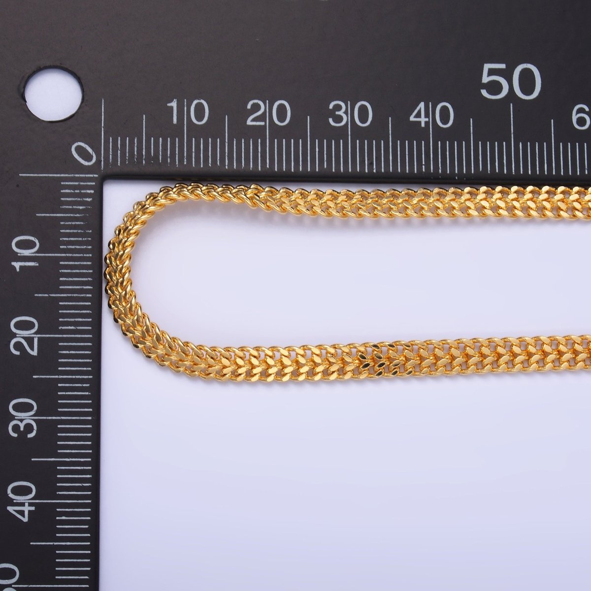 24K Gold Filled 4.5mm Double Weave Curb Chain Unfinished Chain by Yard | Roll - 2018 - DLUXCA