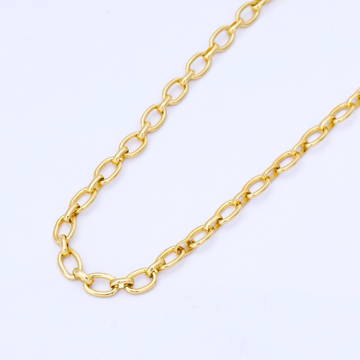 24K Gold Filled 4.5mm Paperclip Cable Link Unfinished Chain by Yard | Roll - 2002 - DLUXCA
