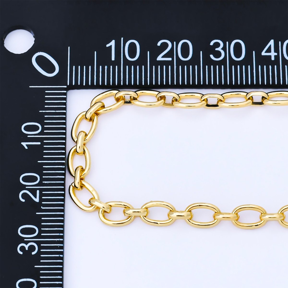 24K Gold Filled 4.5mm Paperclip Cable Link Unfinished Chain by Yard | Roll - 2002 - DLUXCA