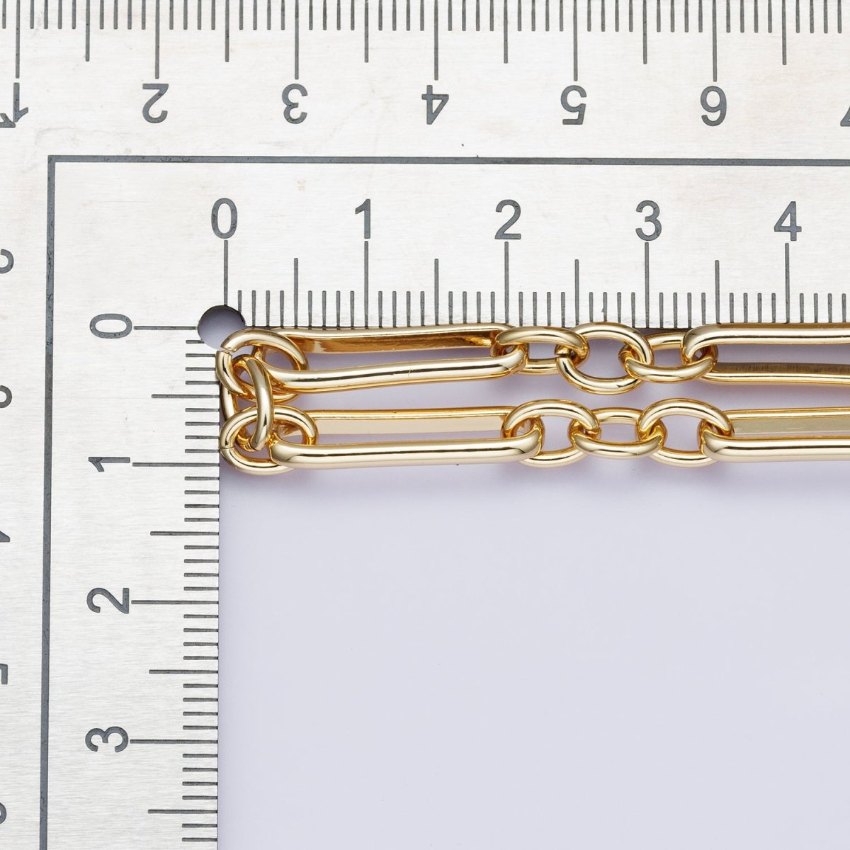 24K Gold Filled 4.8mm Minimalist Cable Paperclip Unfinished Chain by Yard | Roll - 01858 - DLUXCA