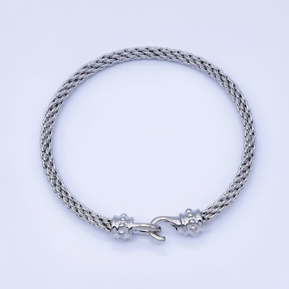 24K Gold Filled 4mm Twisted Rope Mixed Metal Bangle Bracelet Men Woman Jewelry | WA - 3891 - DLUXCA
