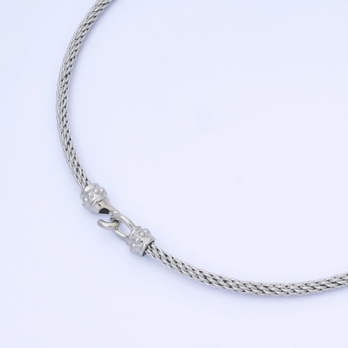 24K Gold Filled 4mm Twisted Rope Mixed Metal Necklace | WA - 3898 - DLUXCA