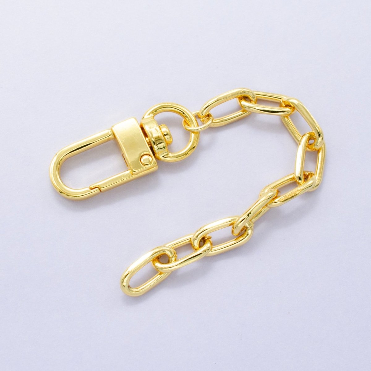 24K Gold Filled 5 Inch Paperclip Chain Bag Purse Charm Keychain Findings | WA - 2899 - DLUXCA