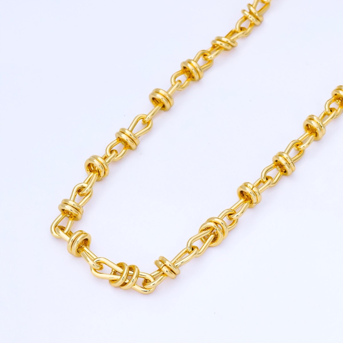 24K Gold Filled 5.5mm Figure 8 Infinity Unfinished Chain by Yard | Roll - 1742 - DLUXCA