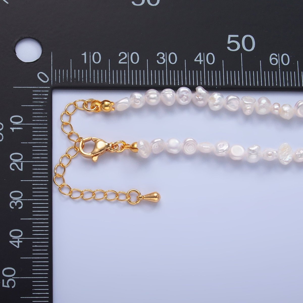 24K Gold Filled 5mm Mini Baroque Freshwater Pearl 16 Inch Necklace | WA - 3020 - DLUXCA