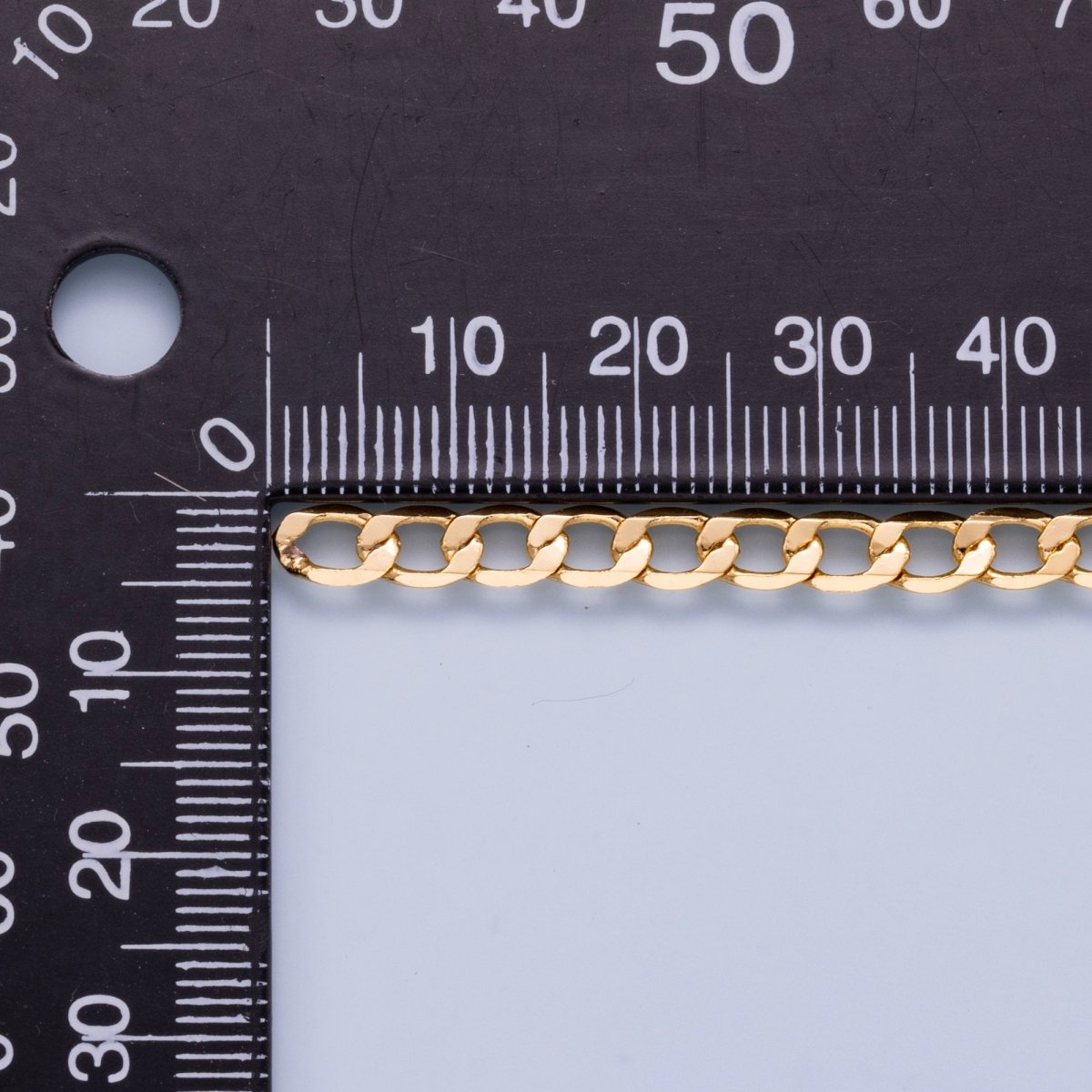 24K Gold Filled 5mm Minimalist Curb Chain Unfinished Chain by Yard | Roll - 01869 - DLUXCA