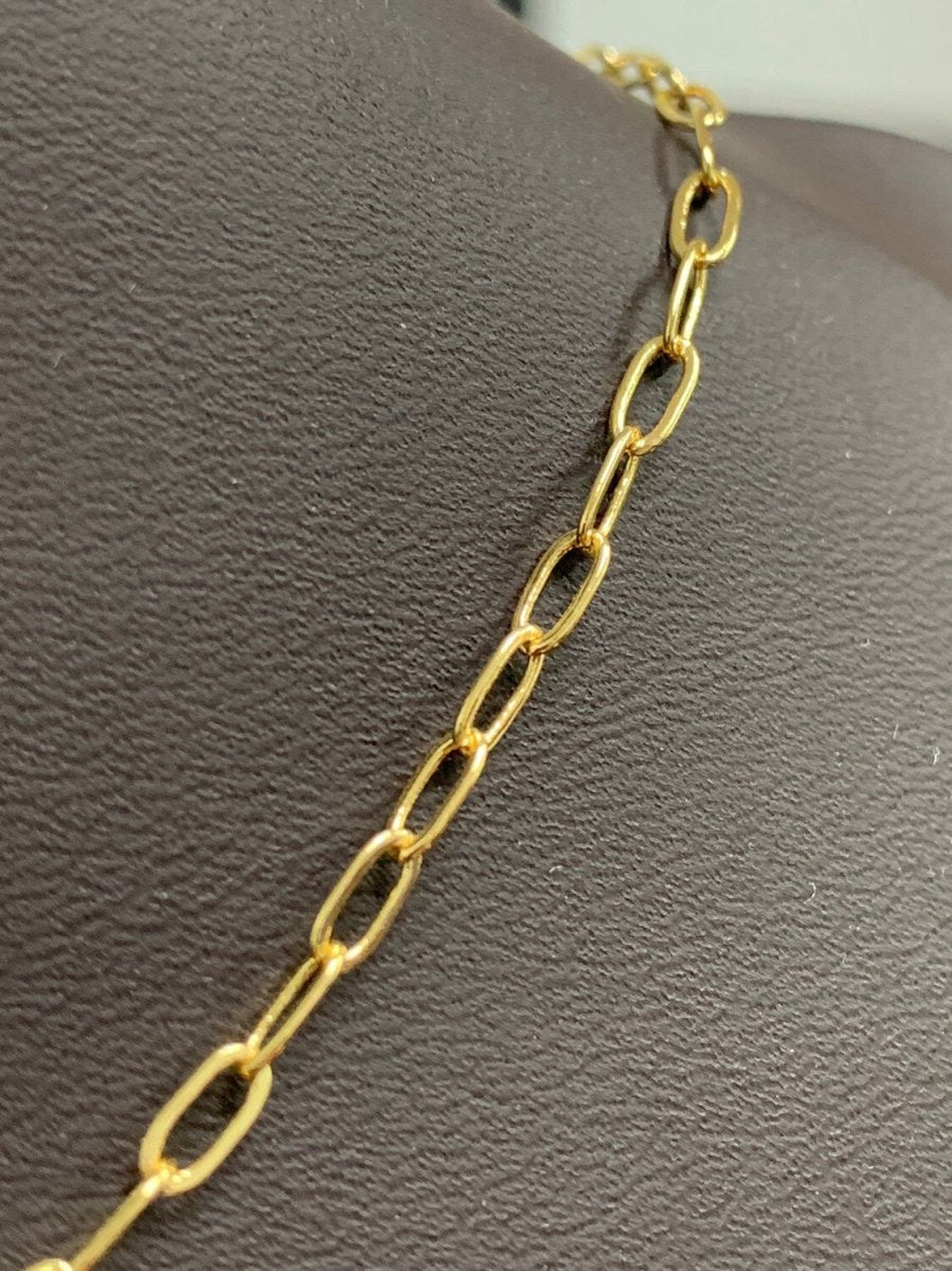 24K Gold Filled 5mm Minimalist Paperclip Unfinished Chain by Yard | Roll - 00471 - DLUXCA