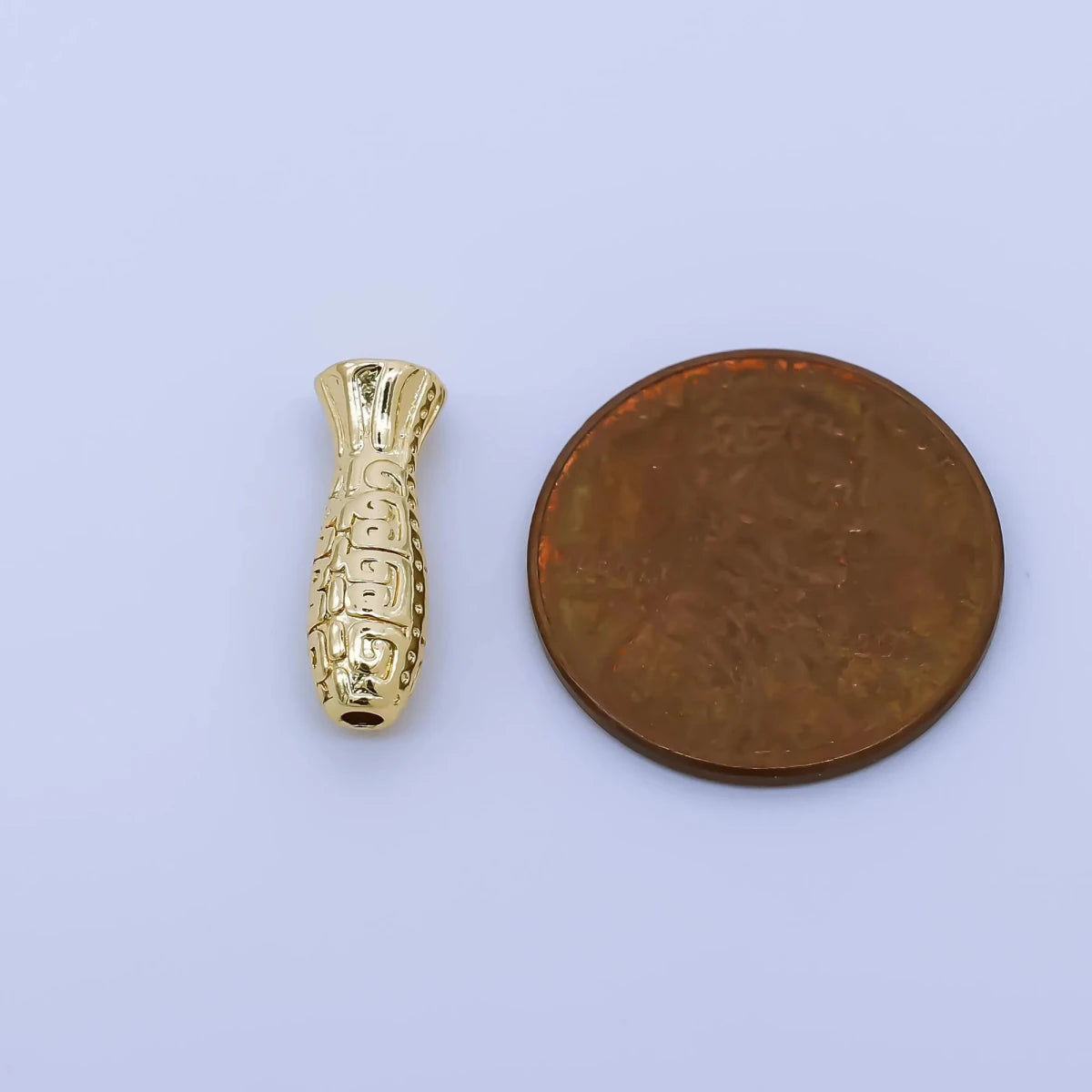 24K Gold Filled 5mm Textured Gold Bead Carved Tube Spacer | B494 - DLUXCA