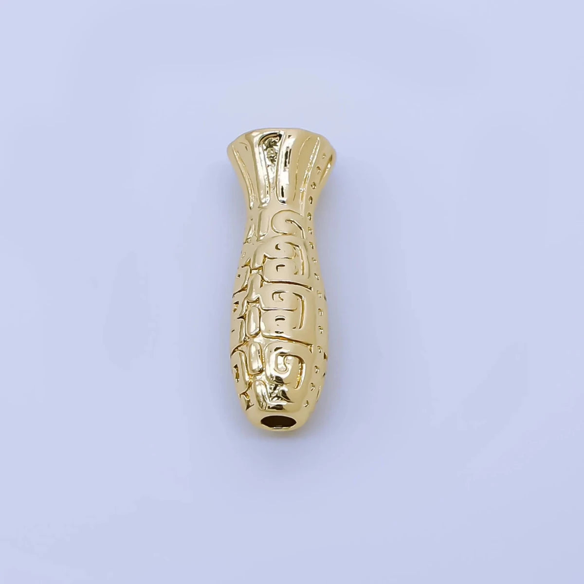 24K Gold Filled 5mm Textured Gold Bead Carved Tube Spacer | B494 - DLUXCA