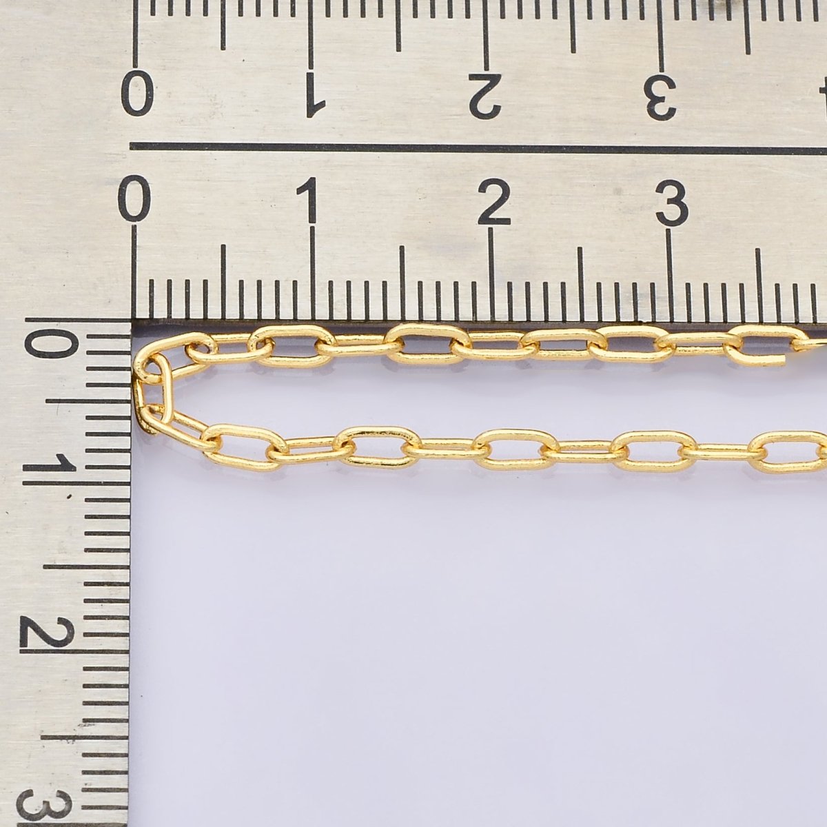 24K Gold Filled 5mm x 2.4mm Thin Minimalist Paperclip Unfinished Chain by Yard | Roll-01834 - DLUXCA