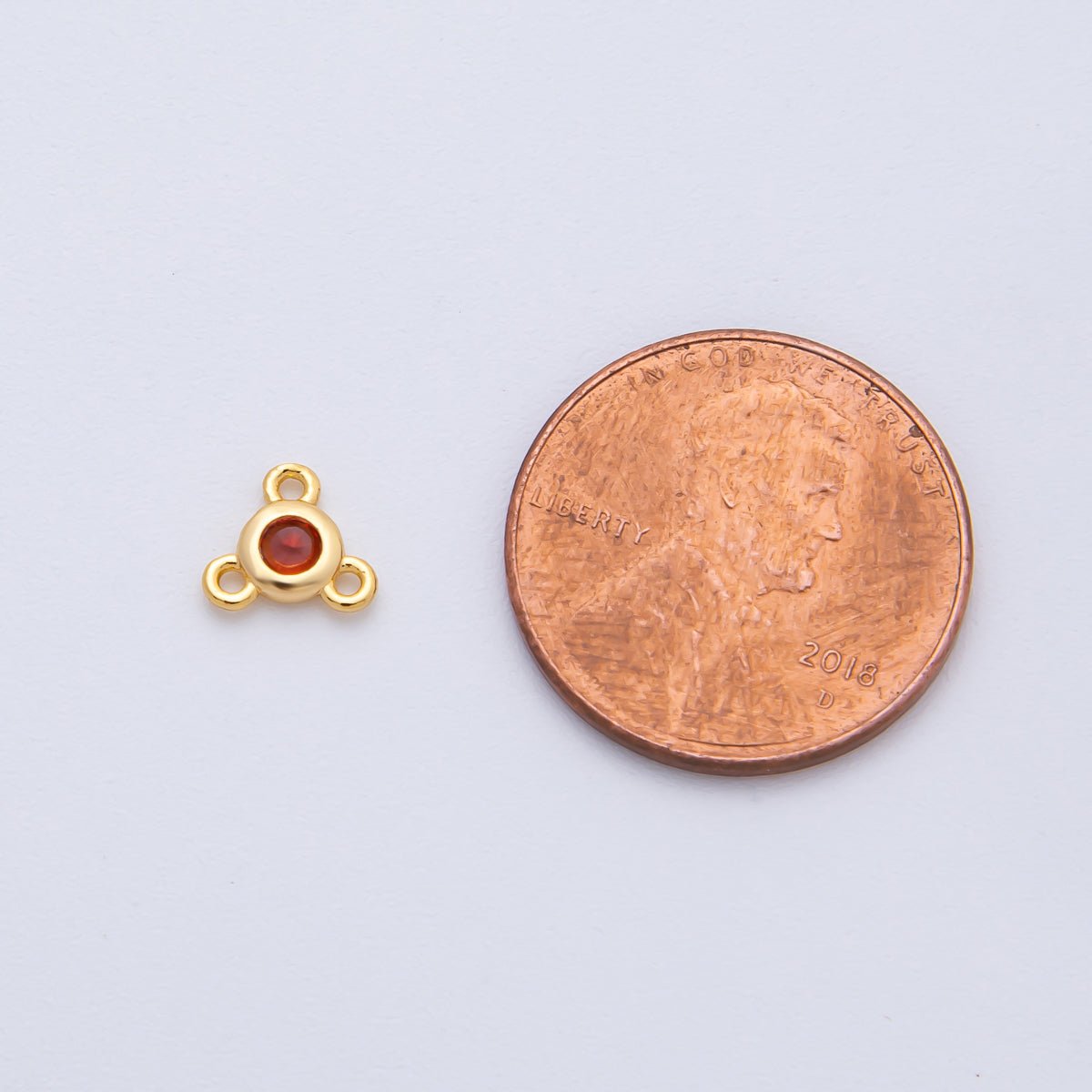 24K Gold Filled 6mm CZ Round Bezel Triple Connector Finding | Z1479 - Z1481 - DLUXCA