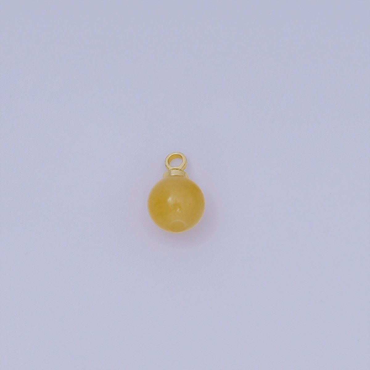 24K Gold Filled 8mm Colorful Gemstone Balls Drop Charm | AJ - 487 - AJ - 489 - DLUXCA