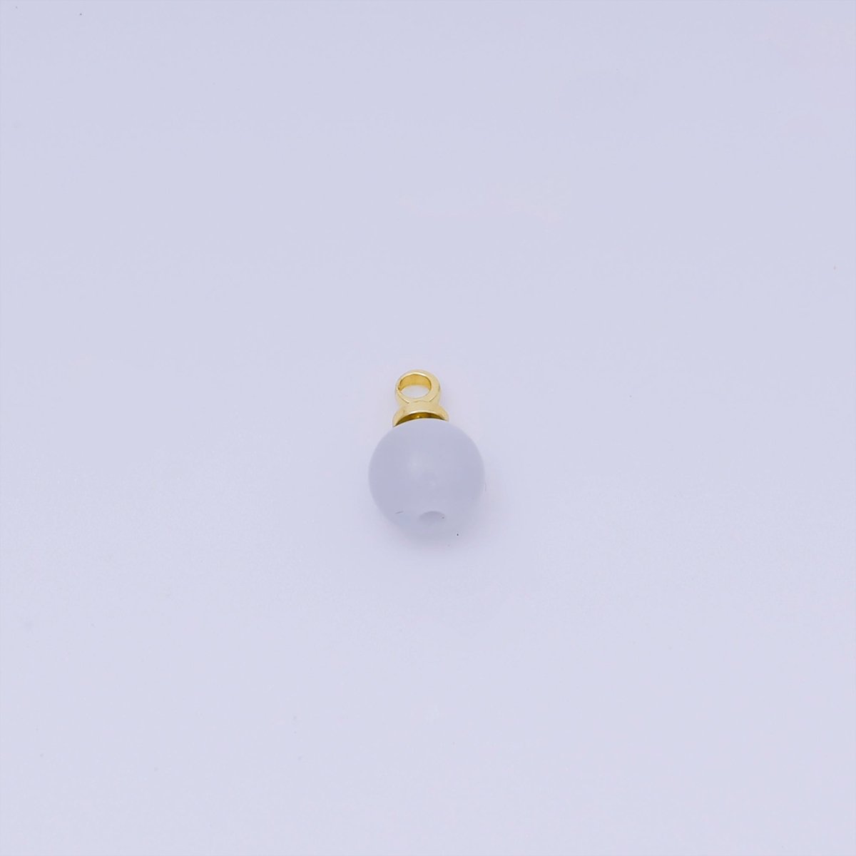 24K Gold Filled 8mm Colorful Gemstone Balls Drop Charm | AJ - 487 - AJ - 489 - DLUXCA