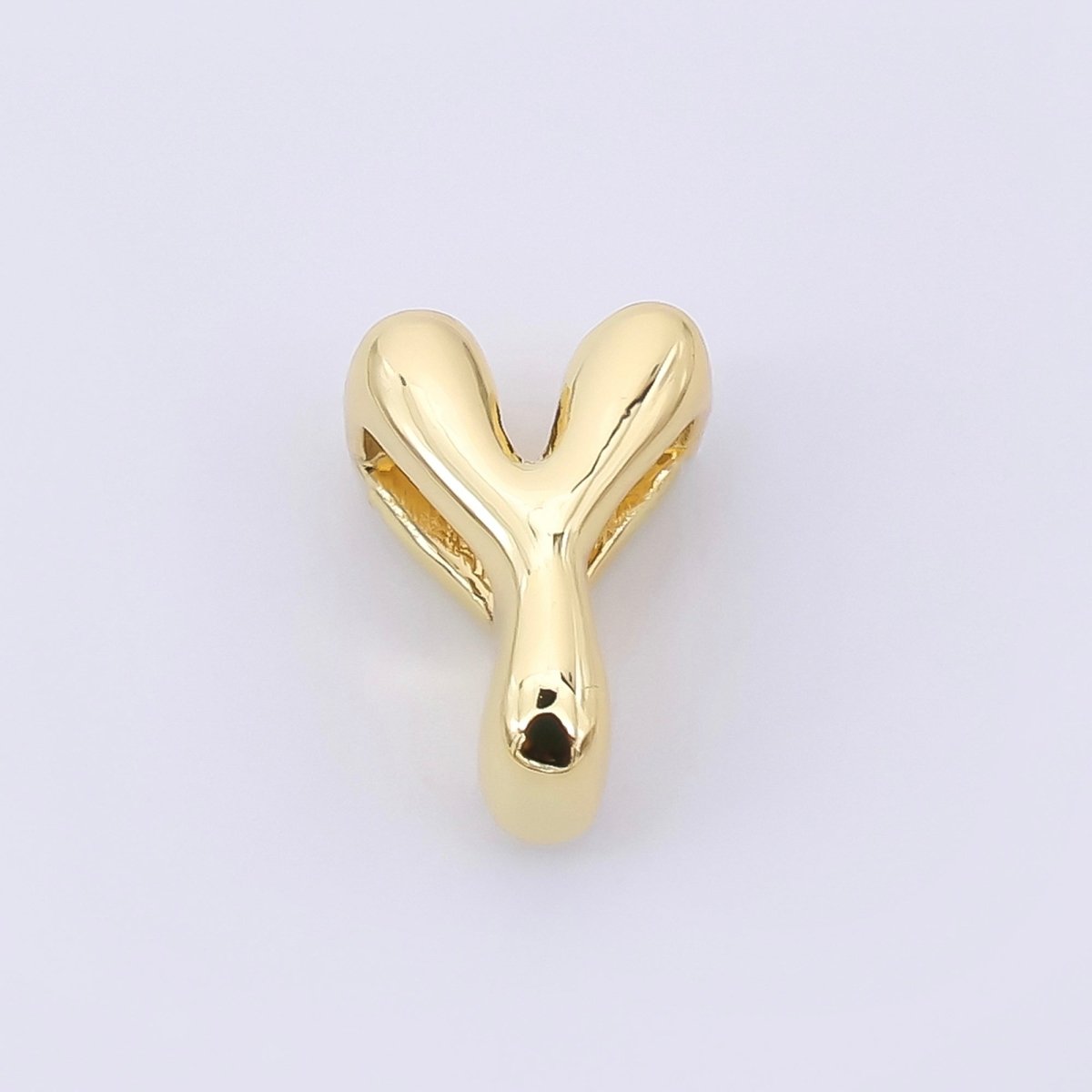 24K Gold Filled 8mm Initial Letter Alphabet Chubby Spacer Bead | AF027 - AF039 - DLUXCA