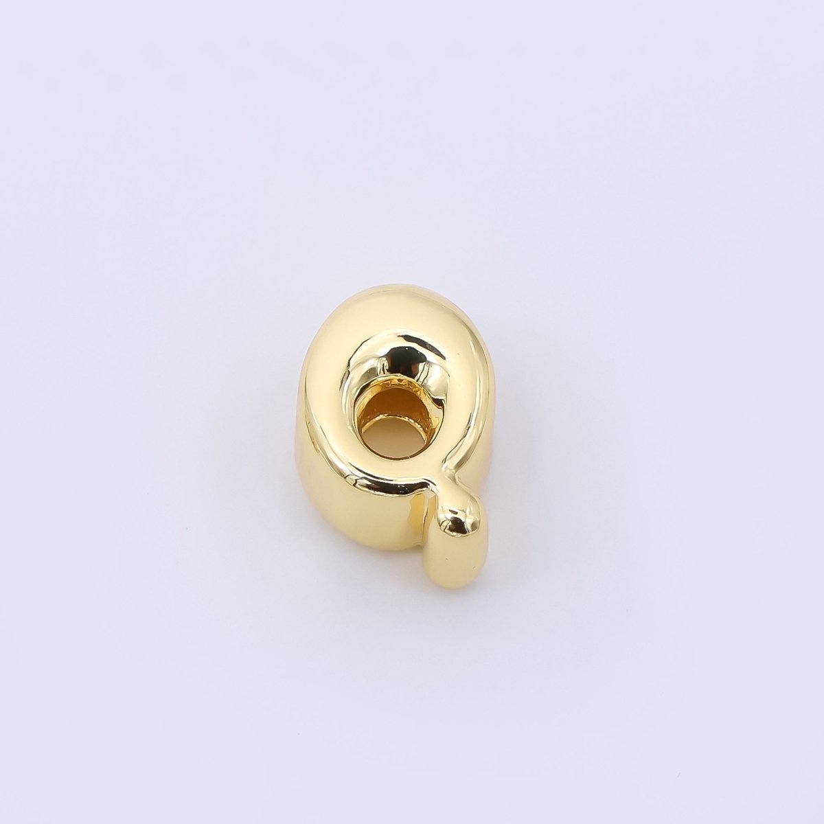 24K Gold Filled 8mm Initial Letter Alphabet Chubby Spacer Bead | AF027 - AF039 - DLUXCA