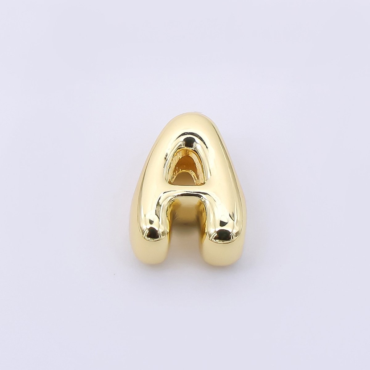 24K Gold Filled 8mm Initial Letter Alphabet Chubby Spacer Bead | AF027 - AF039 - DLUXCA