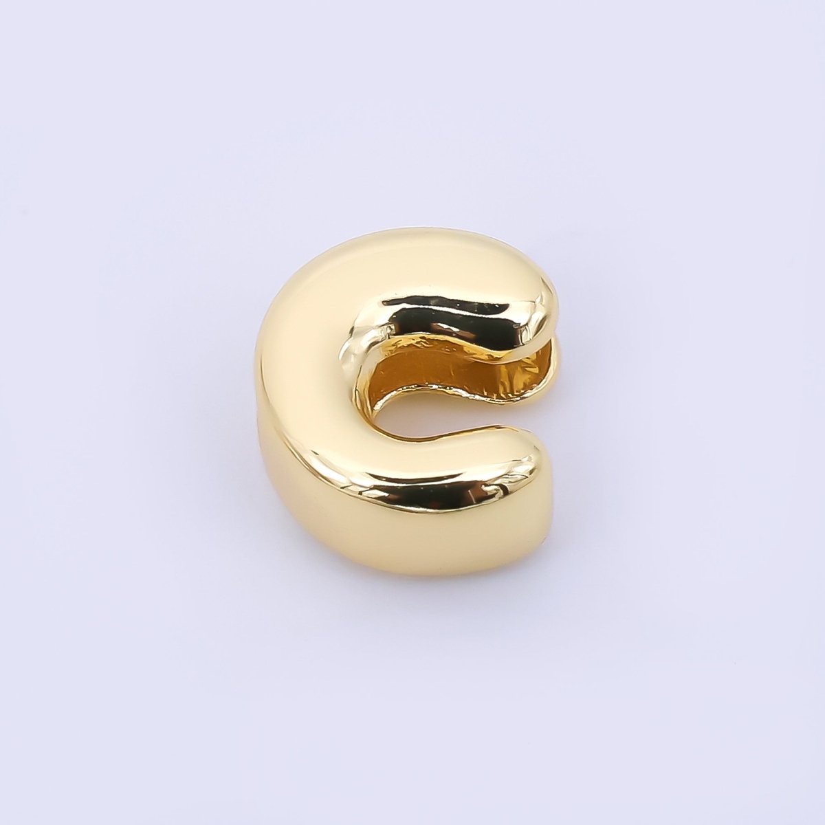 24K Gold Filled 8mm Initial Letter Alphabet Chubby Spacer Bead | AF027 - AF039 - DLUXCA