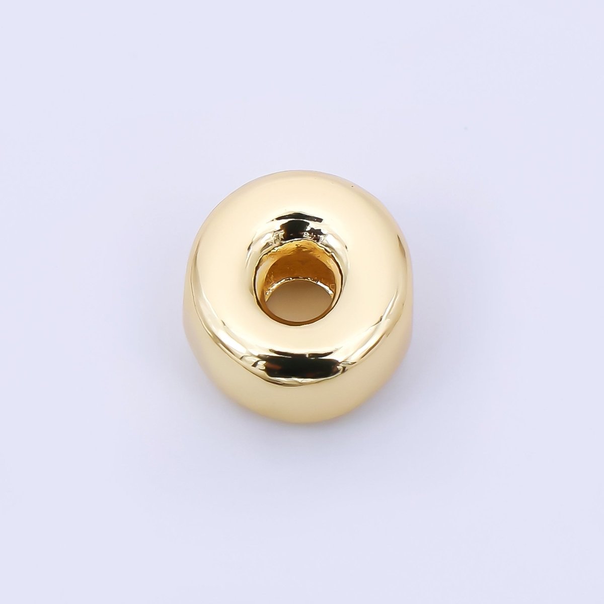 24K Gold Filled 8mm Initial Letter Alphabet Chubby Spacer Bead | AF027 - AF039 - DLUXCA