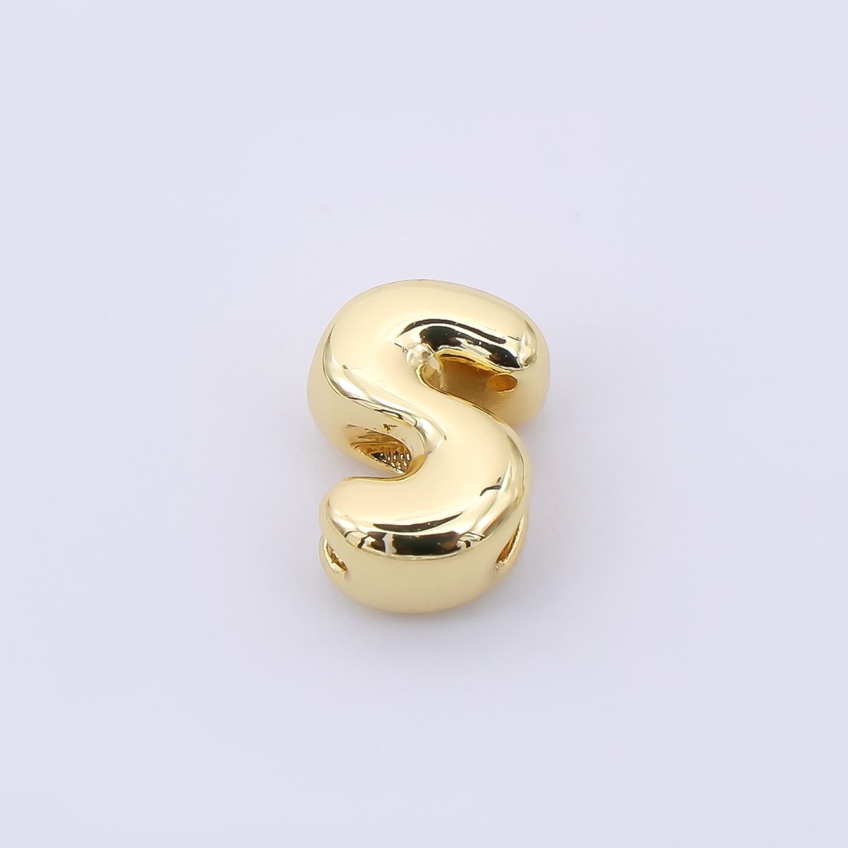 24K Gold Filled 8mm Initial Letter Alphabet Chubby Spacer Bead | AF027 - AF039 - DLUXCA