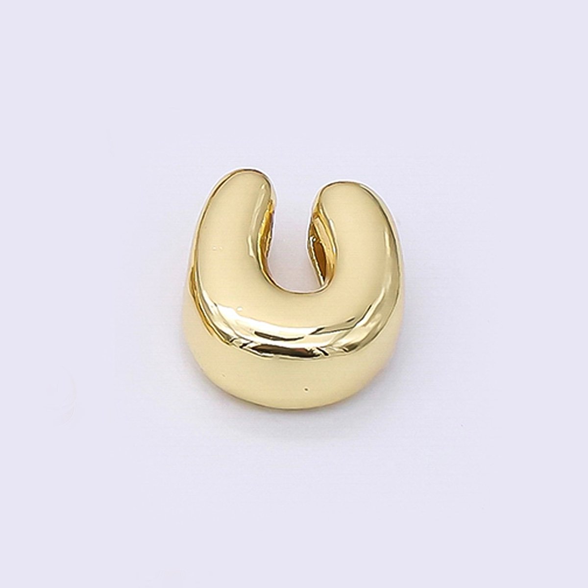 24K Gold Filled 8mm Initial Letter Alphabet Chubby Spacer Bead | AF027 - AF039 - DLUXCA