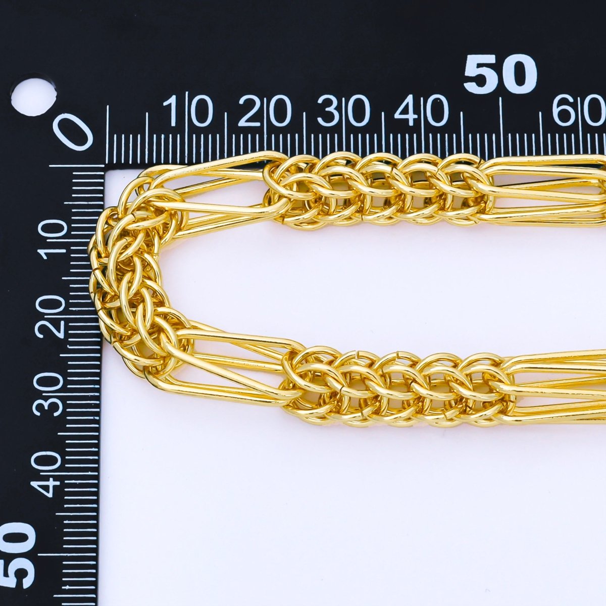 24K Gold Filled 8mm Thick Wheat Unfinished Chain by Yard | Roll - 1745 - DLUXCA